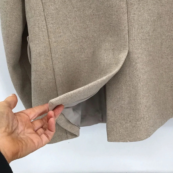 Ann Taylor Wool Blend Pea Coat Career Winter Creme/Tan Size Small Petite - Picture 8 of 11